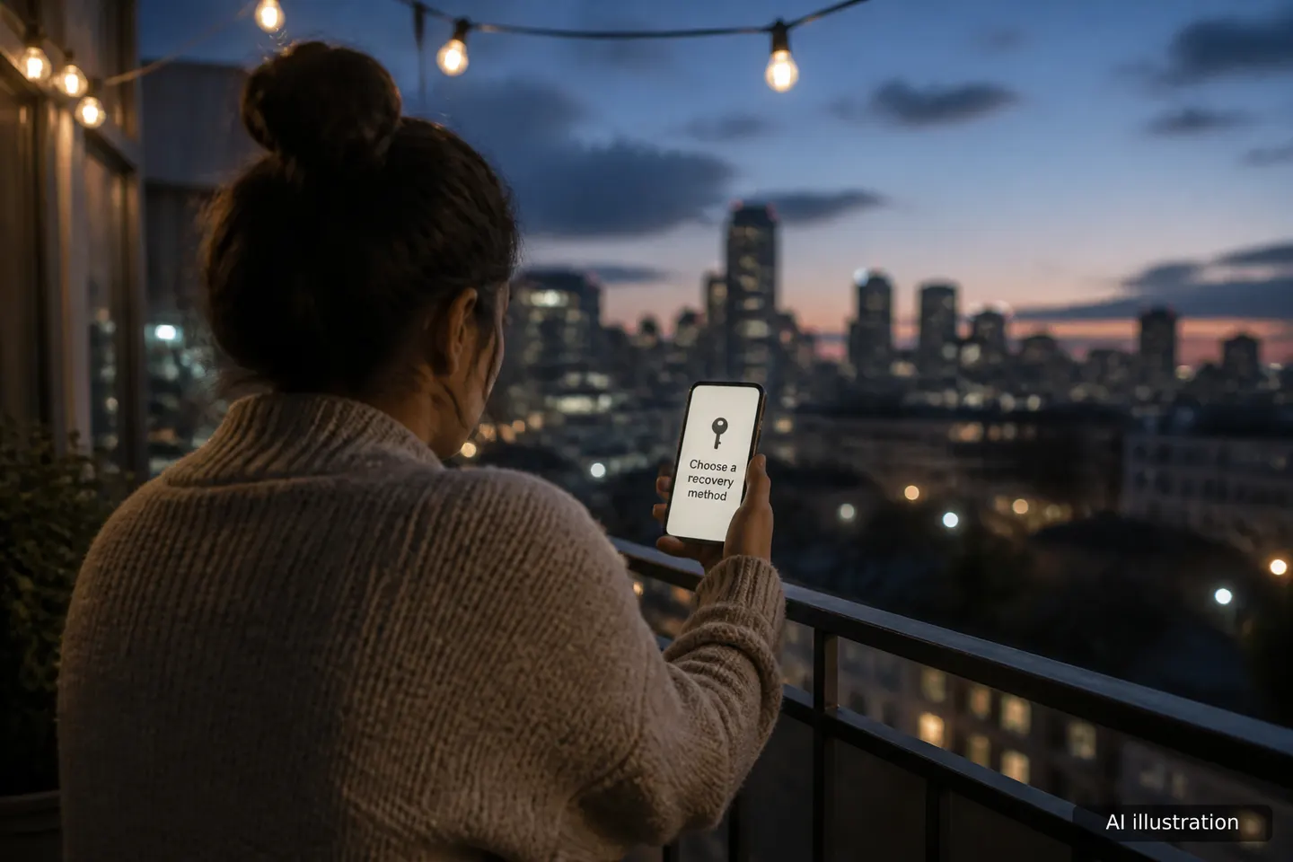 Person at a desk checking an Instagram login screen on a smartphone