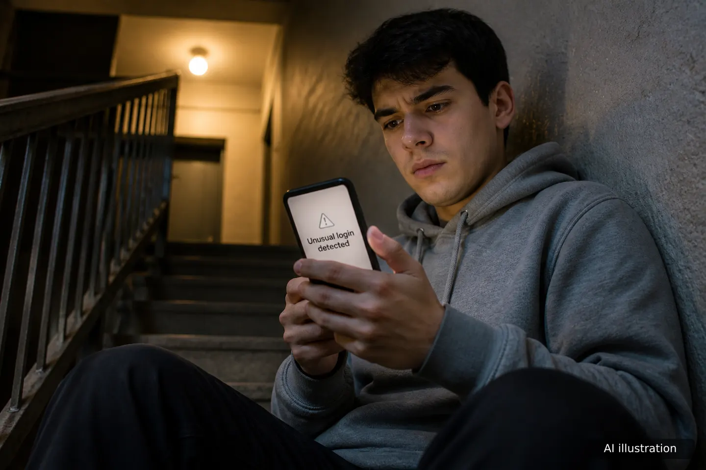 Person trying to log in to a social media account on a smartphone
