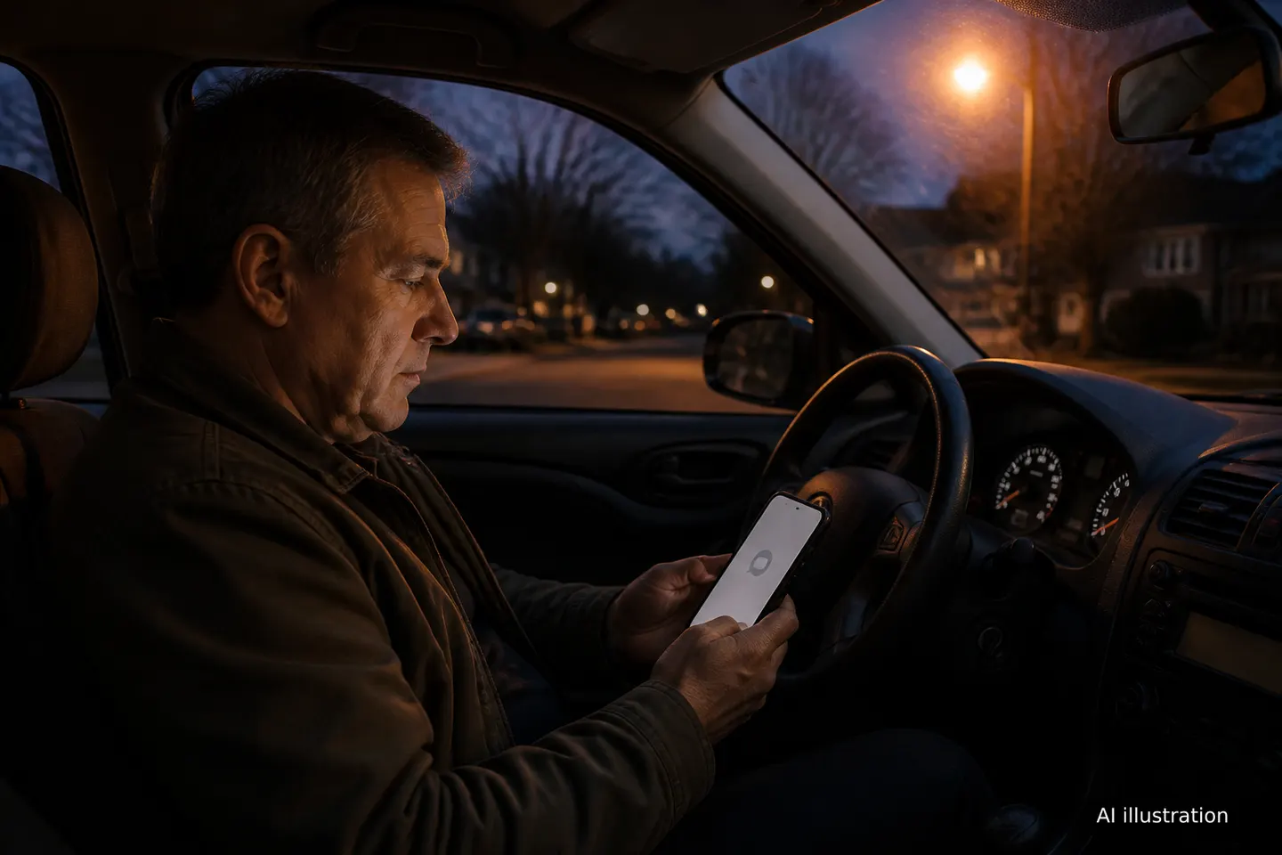 Person reviewing account security settings on a smartphone next to a laptop