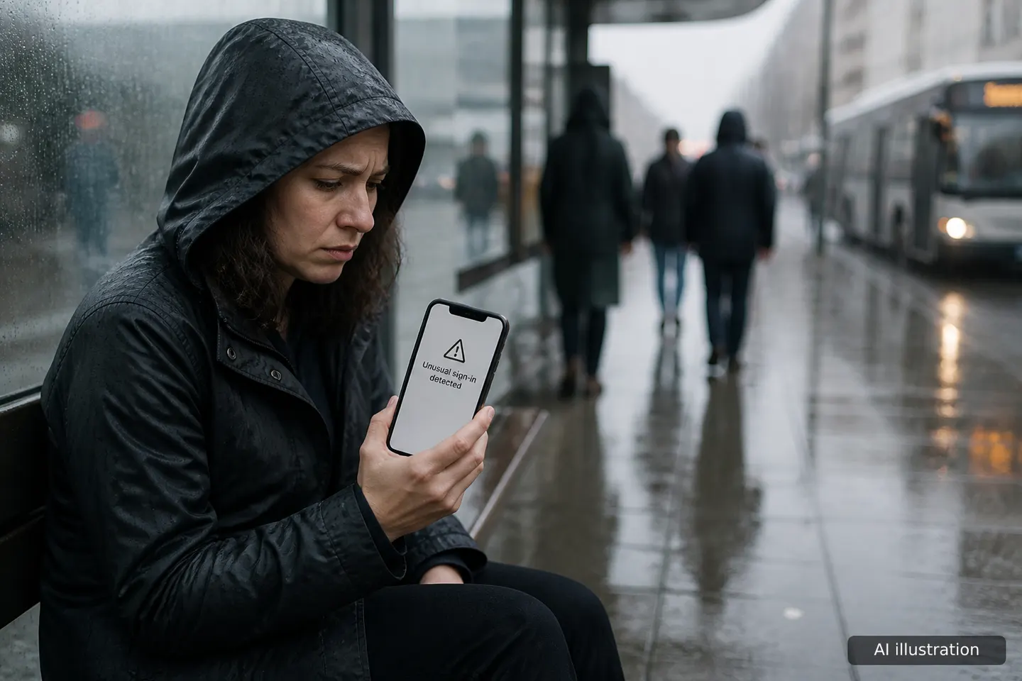 Person reviewing account security settings on a smartphone after a social media hack
