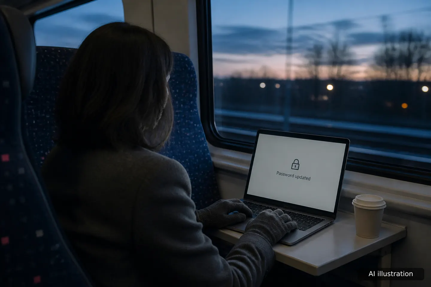 Person reviewing email security settings on a laptop after an account breach