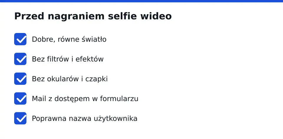 Przed nagraniem selfie wideo